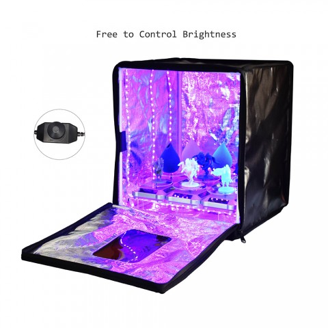 FUNGDO UV Resin Curing Box DIY Curing Enclosure 350*350*400mm Large Curing Cabinet  405nm UV Light Brightness Controllable for Curing LCD SLA DLP 3D Resin Print Model